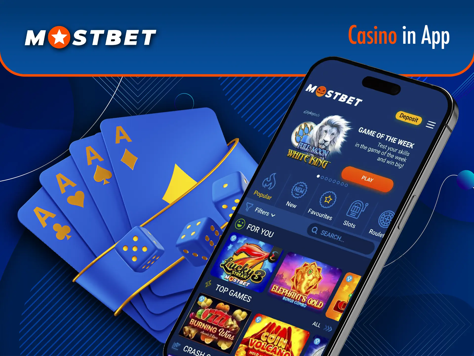 Play and enjoy big wins in the best casino games on the Mostbet app.