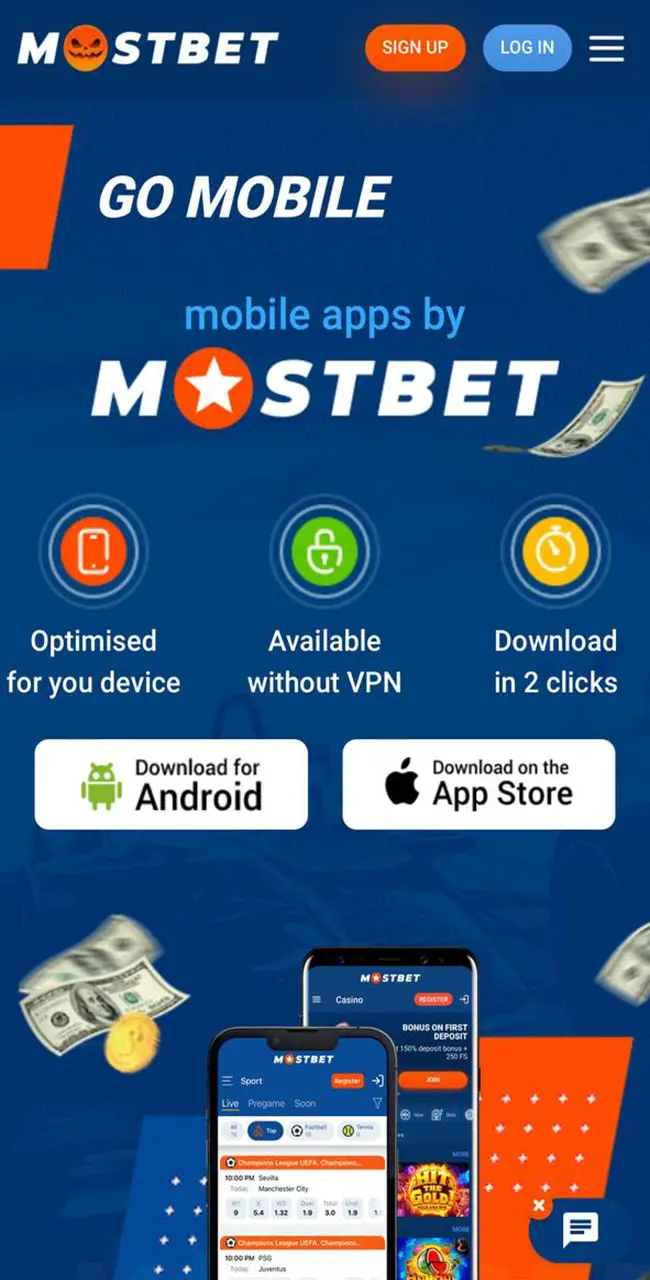 Start downloading and installing the Mostbet app on your iOS device.