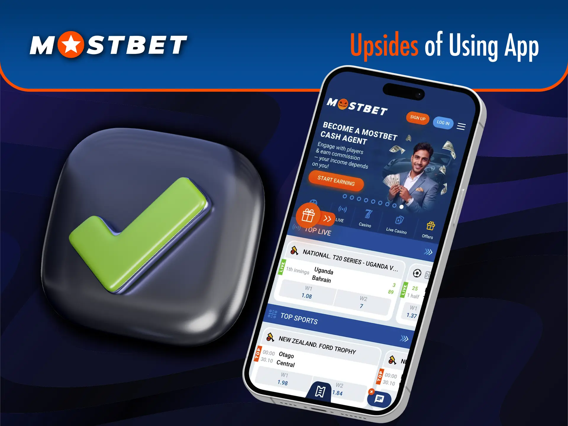 Learn about the main pros of using the Mostbet app.