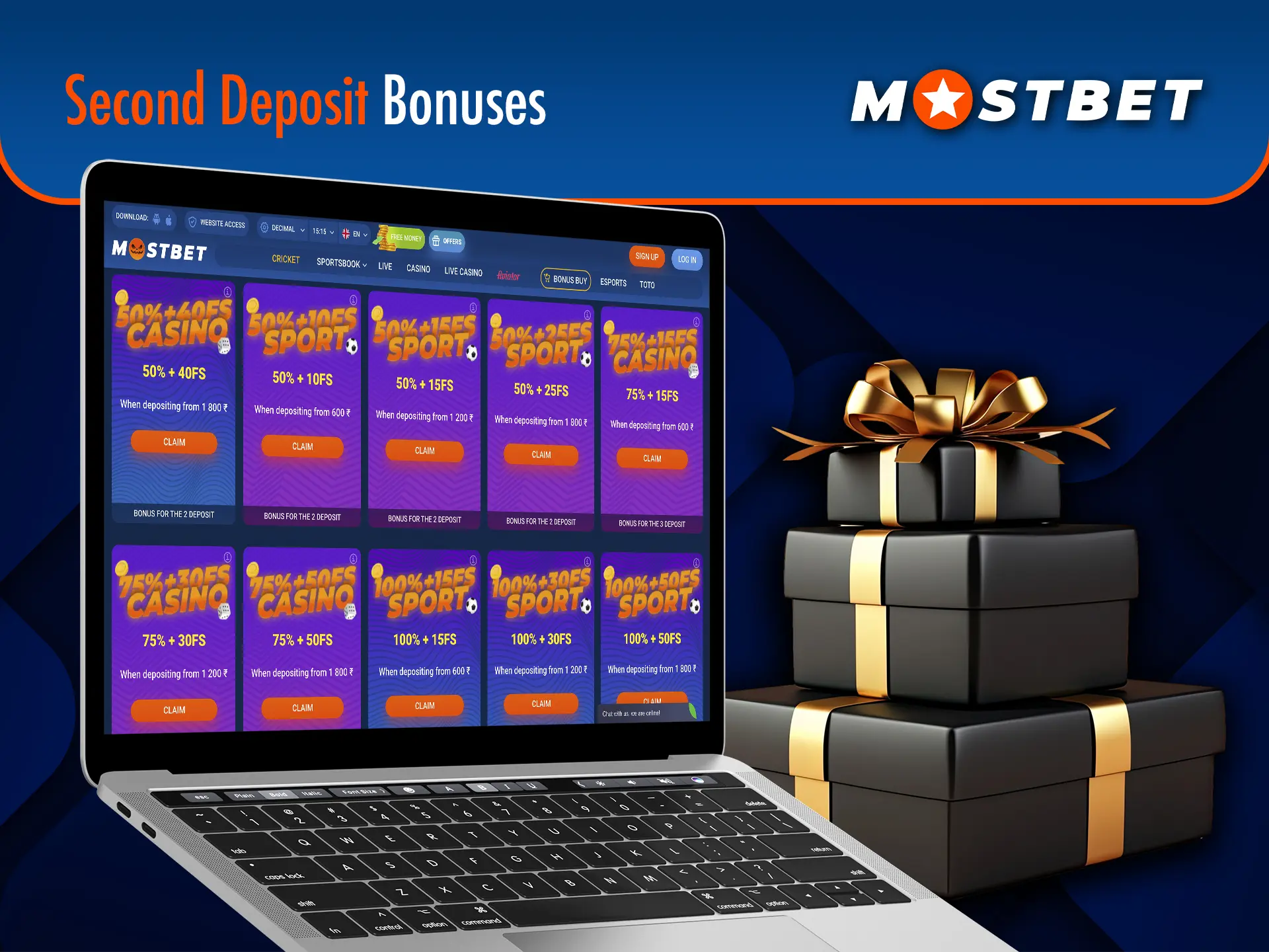 Find out detailed information about the bonus that is available on your second deposit at Mostbet.