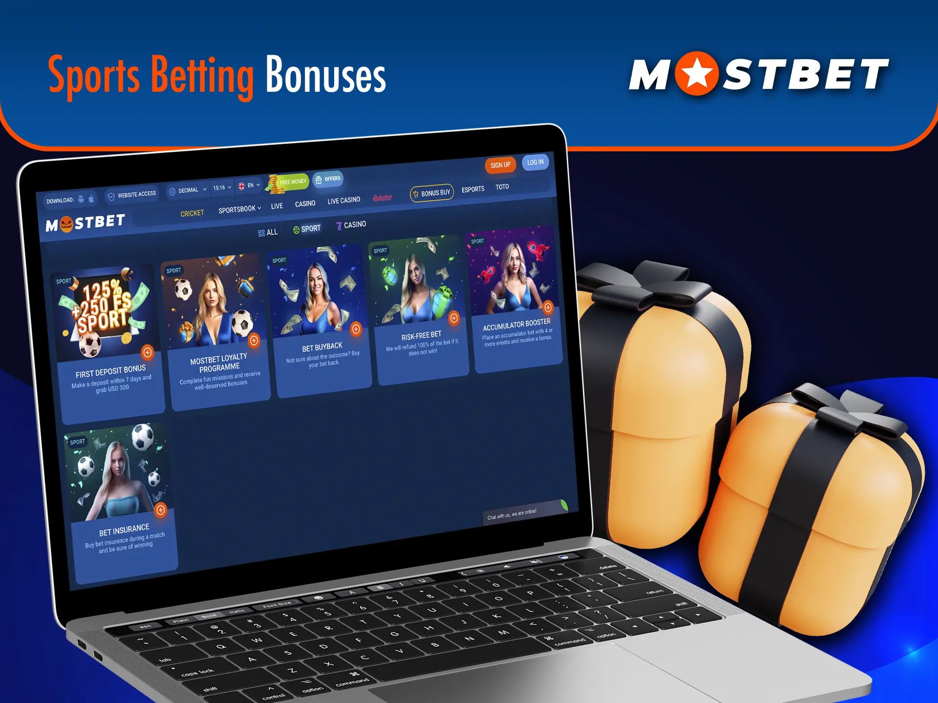 Explore the available bonuses from Mostbet Casino for sports betting.