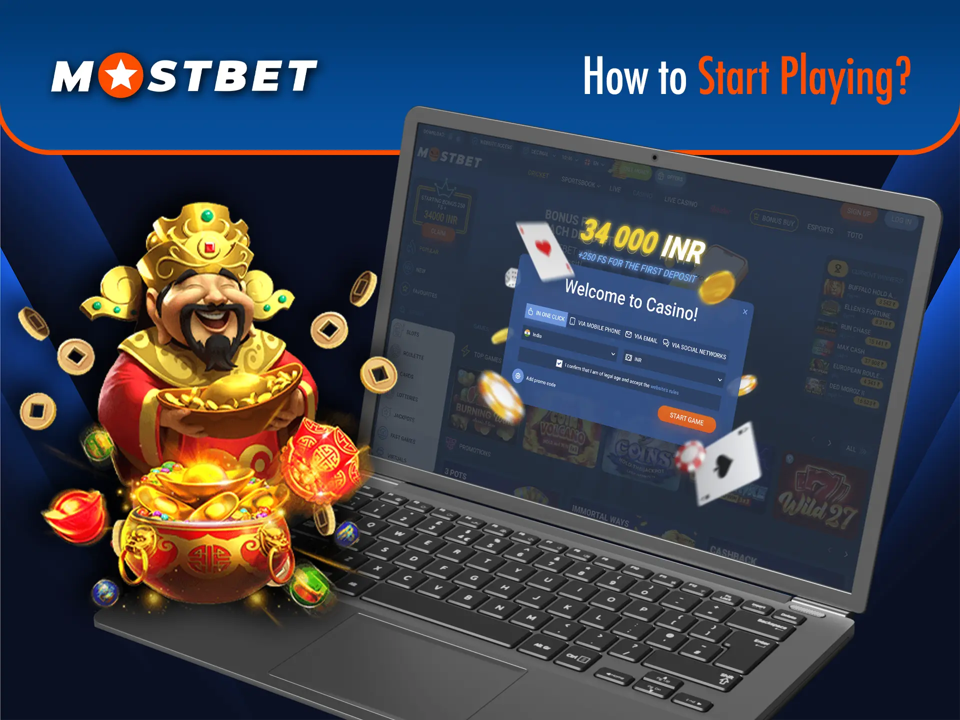 To dive into the world of the best gambling you need a simple registration at Mostbet Casino.