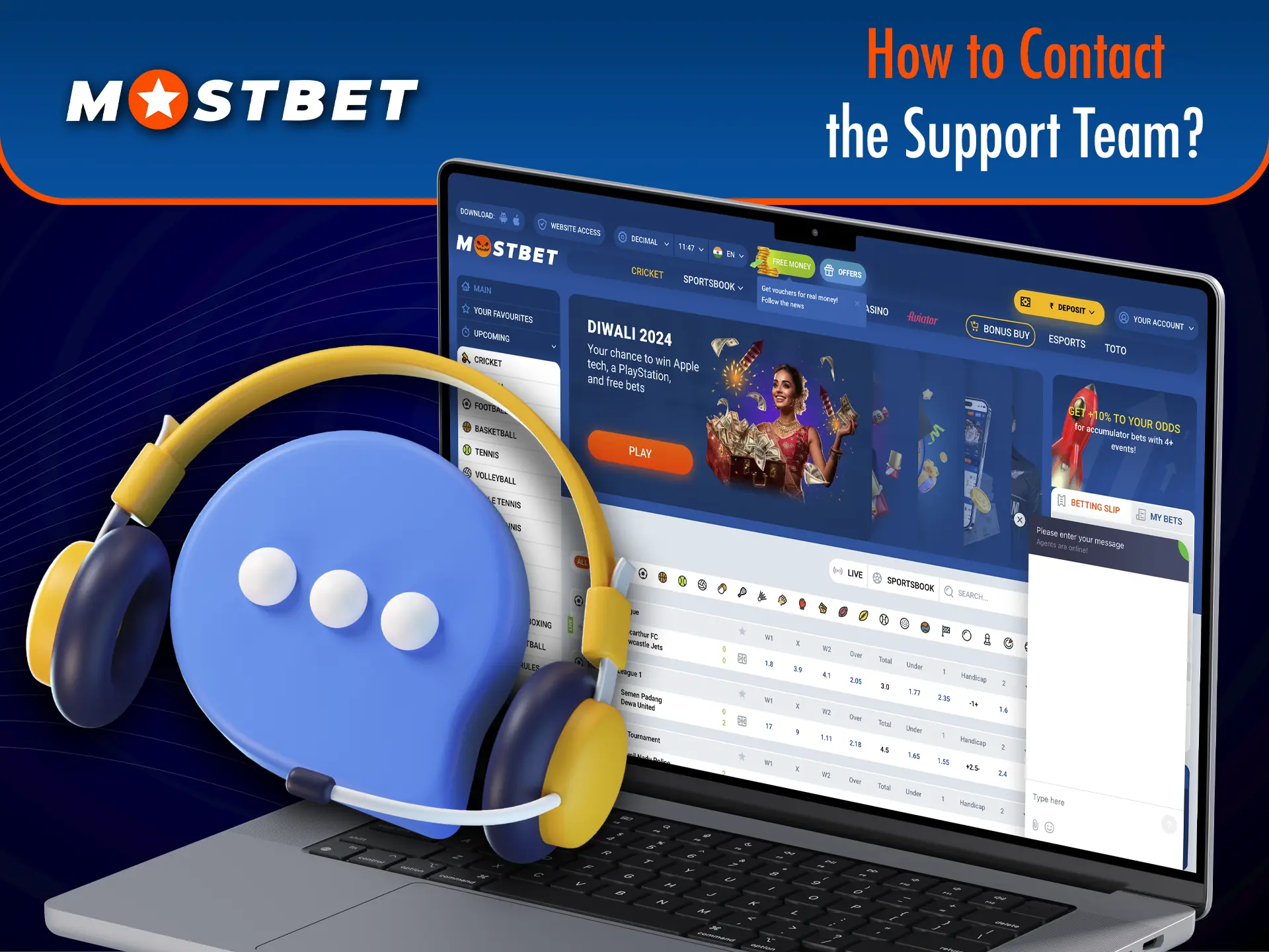 Explore the available methods of contacting Mostbet Casino.