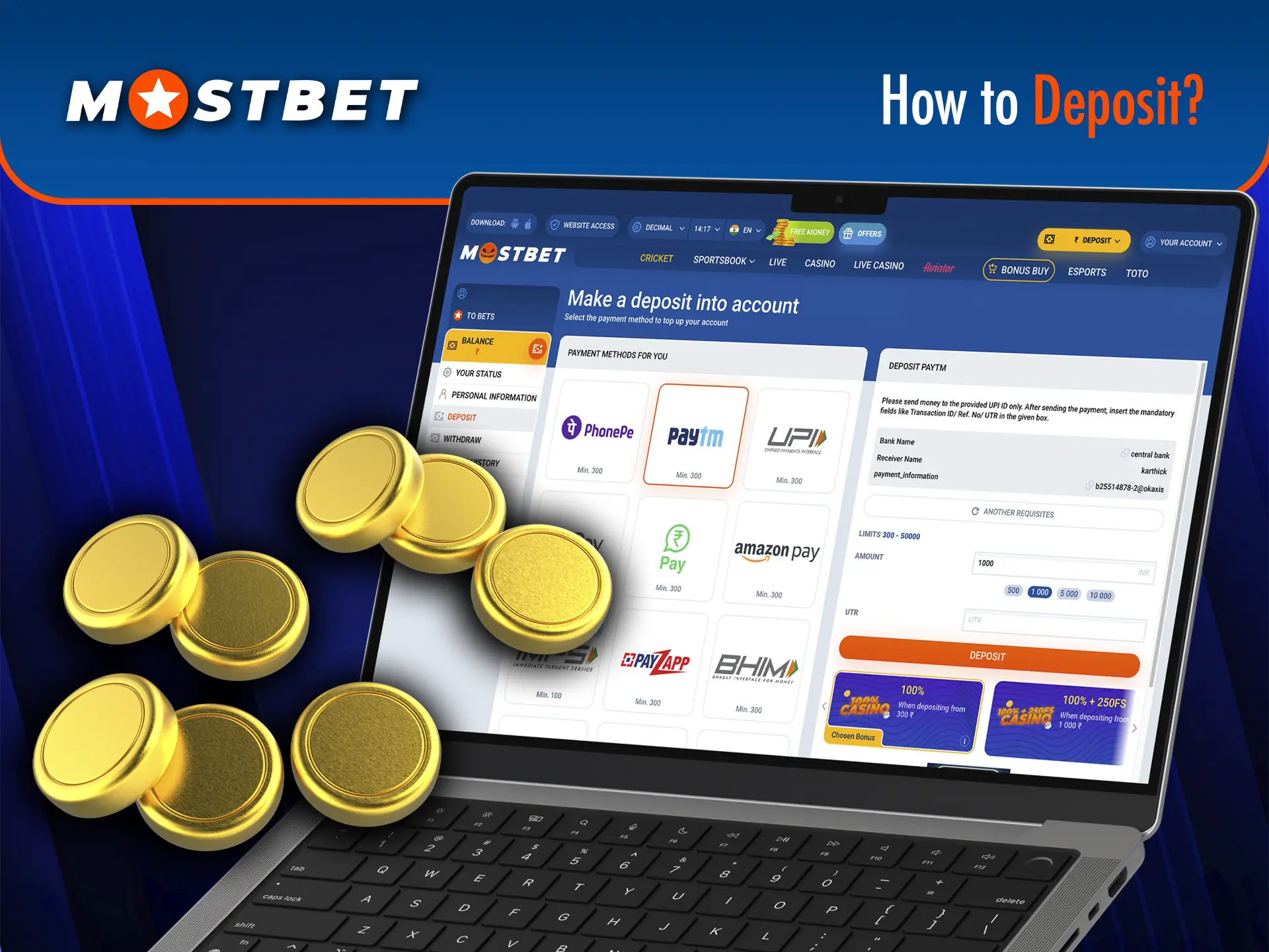 Learn how to make a deposit at Mostbet Casino quickly and efficiently.