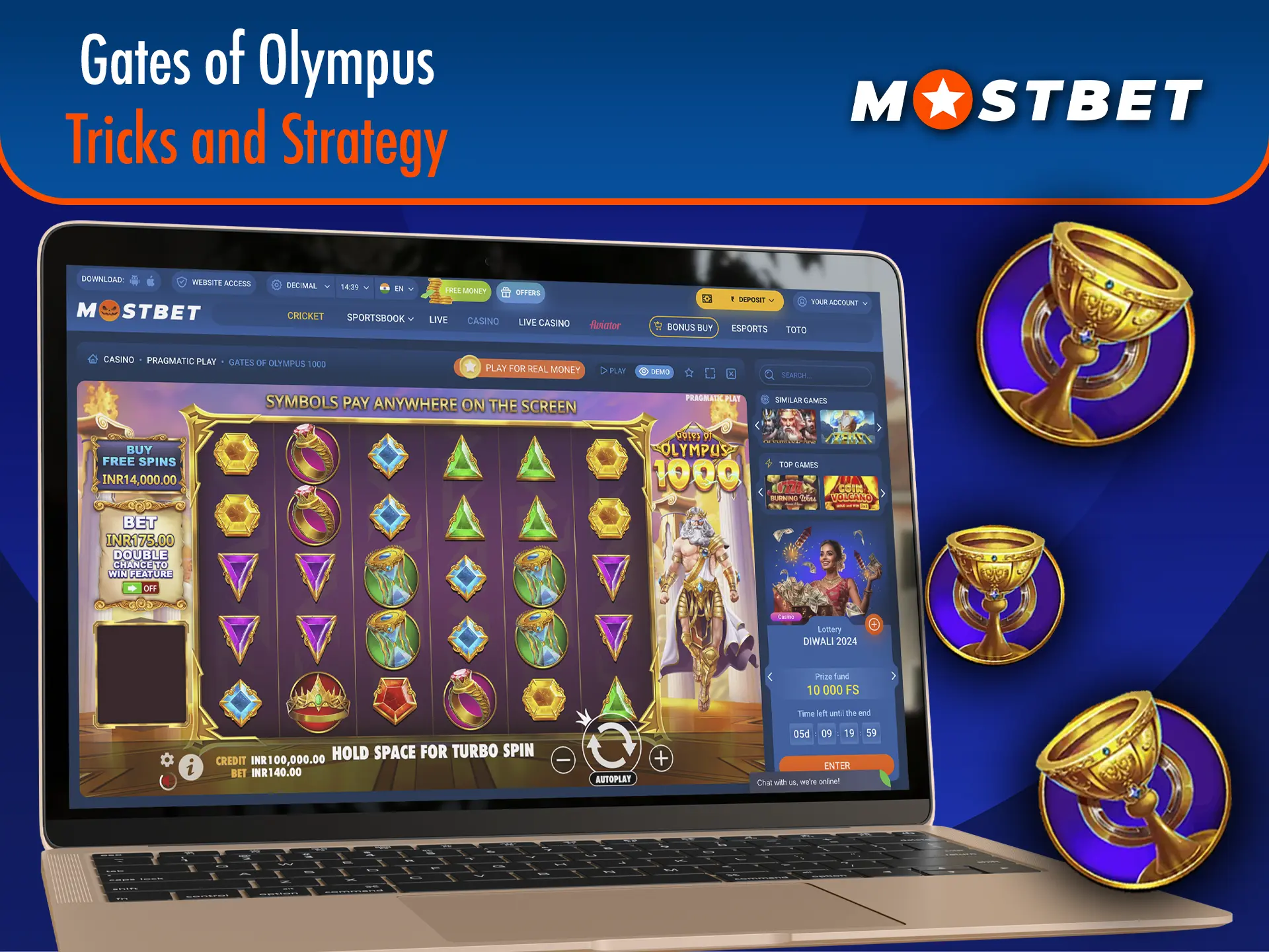 Use well-known tactics that will help you earn big in the Gates of Olympus game from Mostbet Casino.