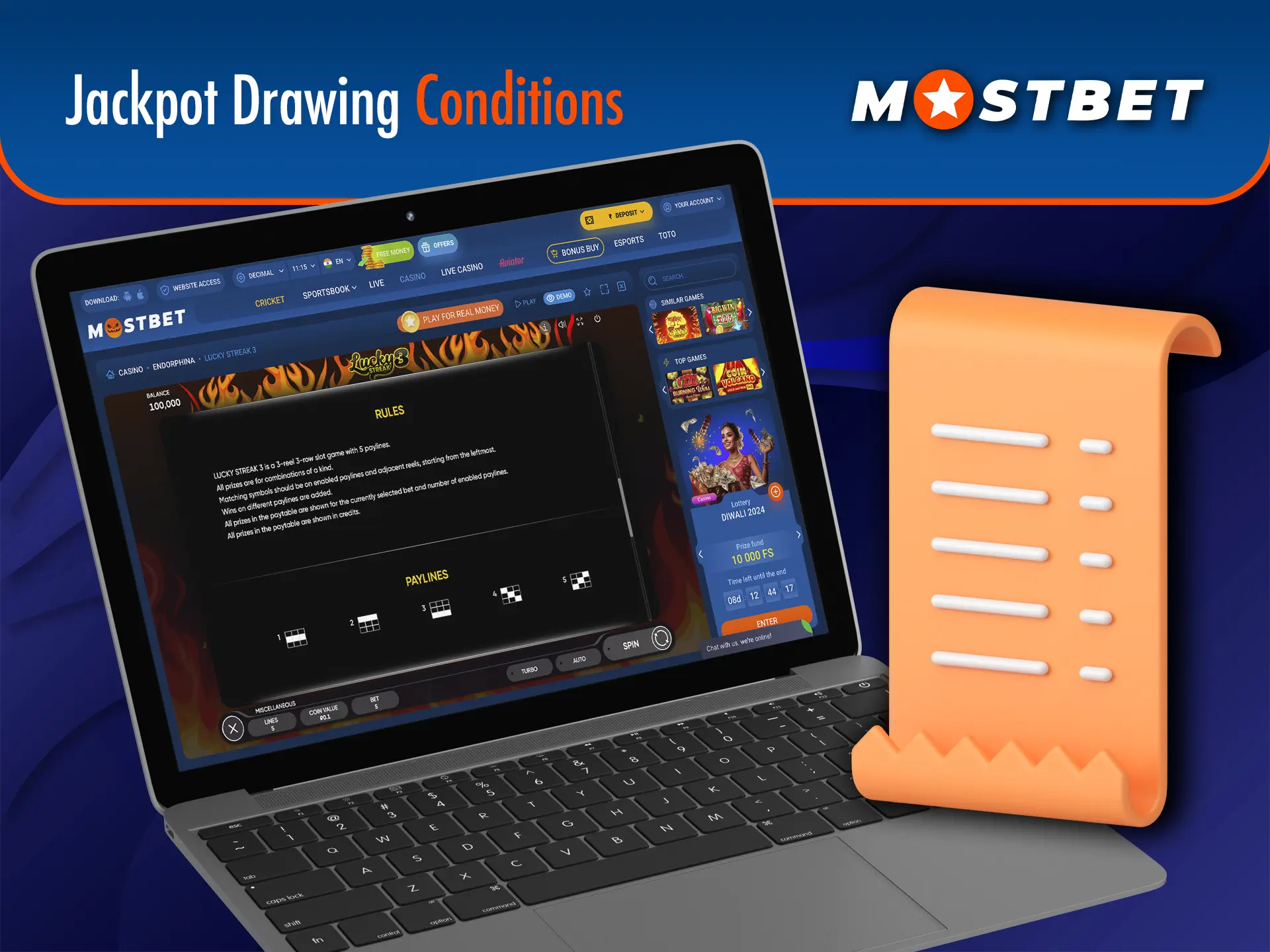 Learn about the main conditions when playing jackpot slots from Mostbet Casino.