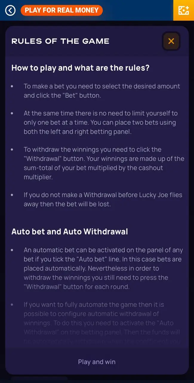 Instructions on how to play Lucky Jet from Mostbet casino.