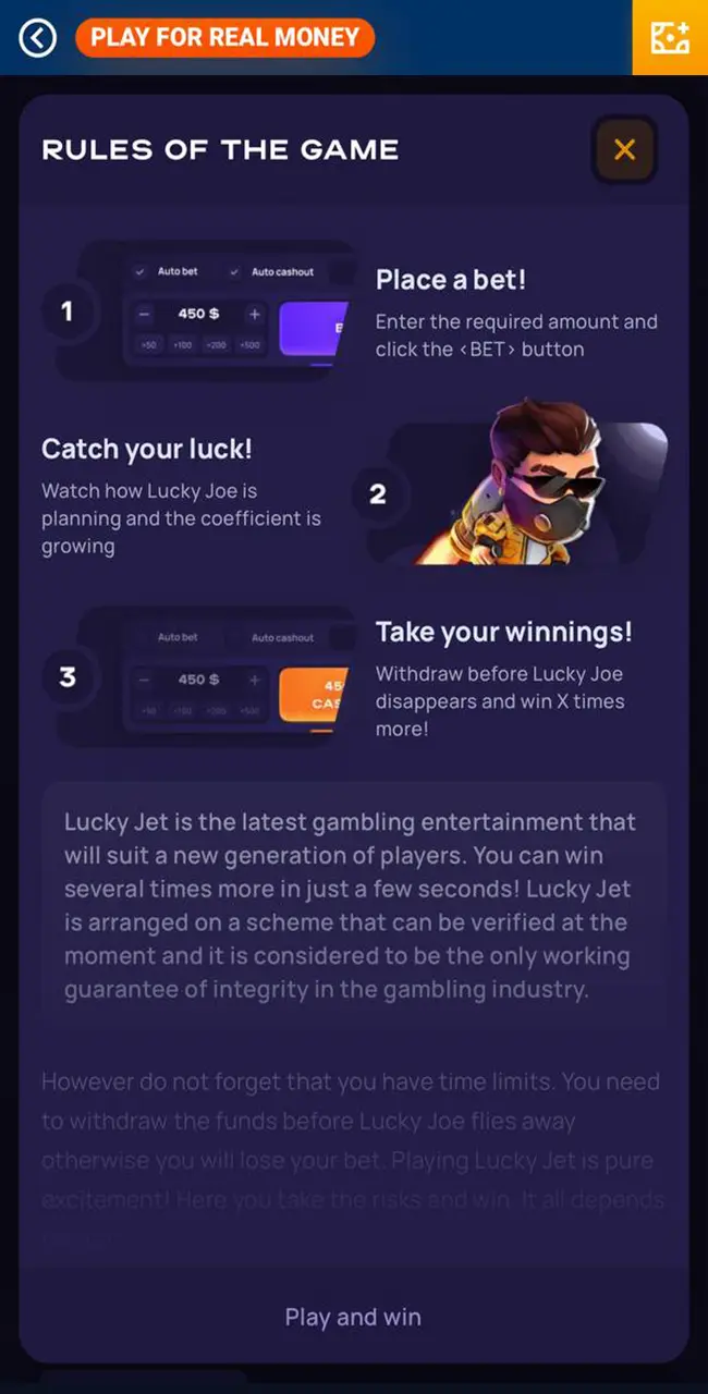 The rules of the Lucky Jet game from Mostbet Casino.