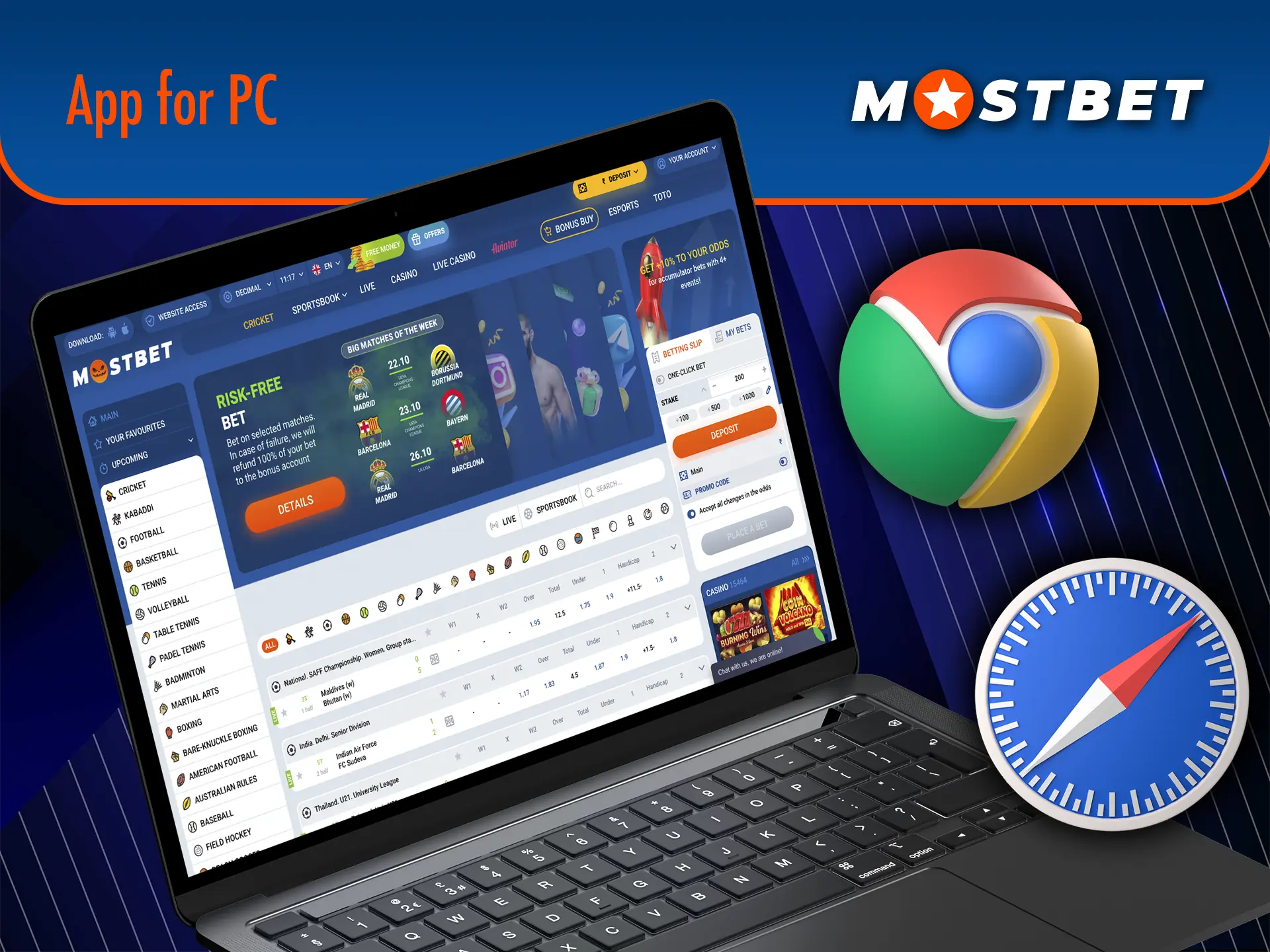 High resolution and colourful graphics, all of which you'll find in the Mostbet app for PC.