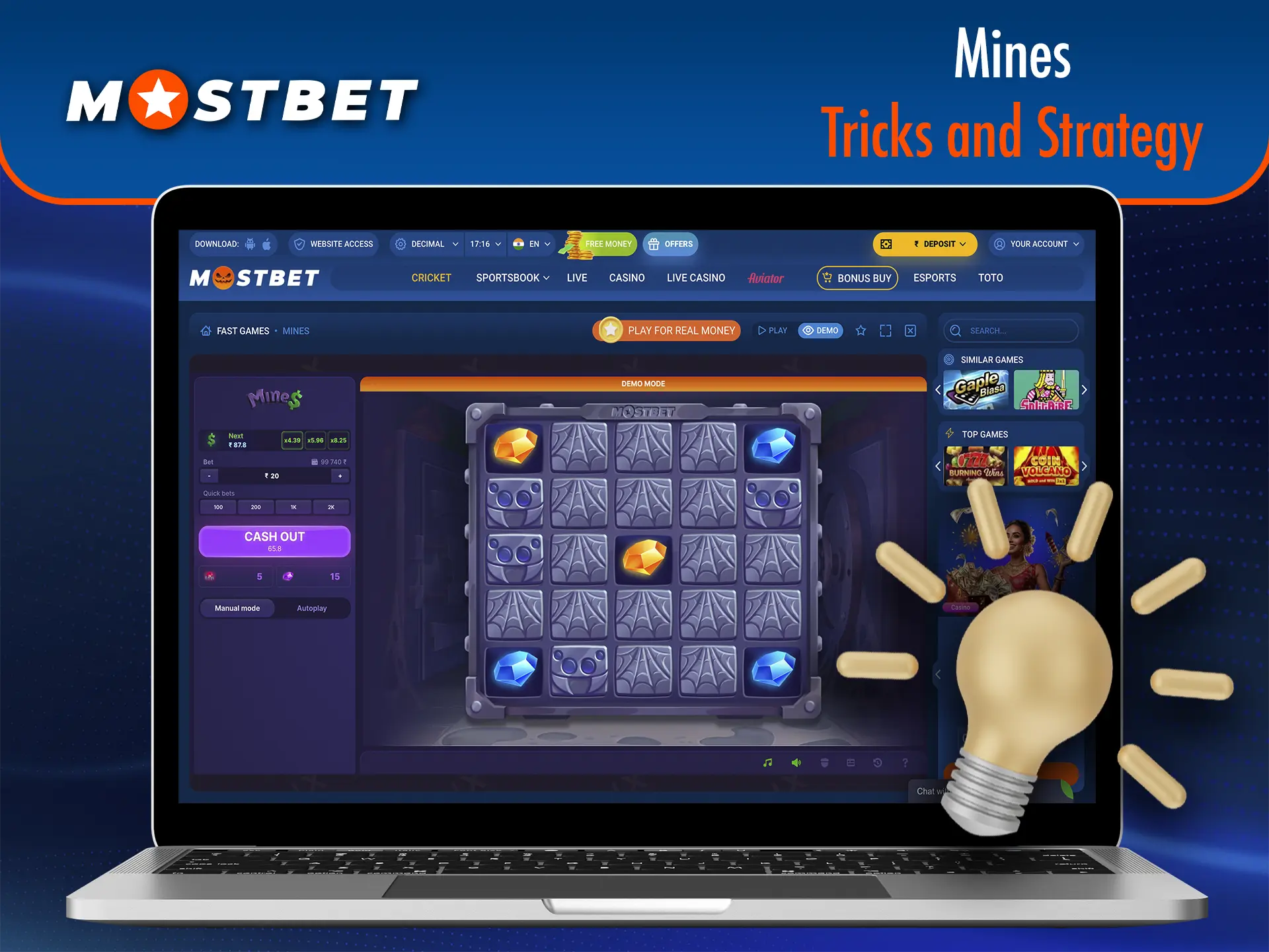 To win regularly, try the best tactics to play Mines from Mostbet Casino.