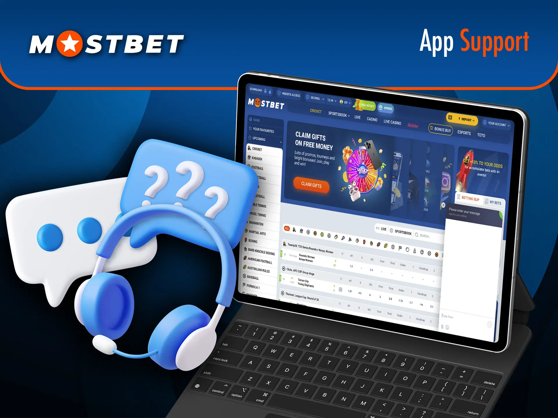 Choose the contact Mostbet support team and report your problem.