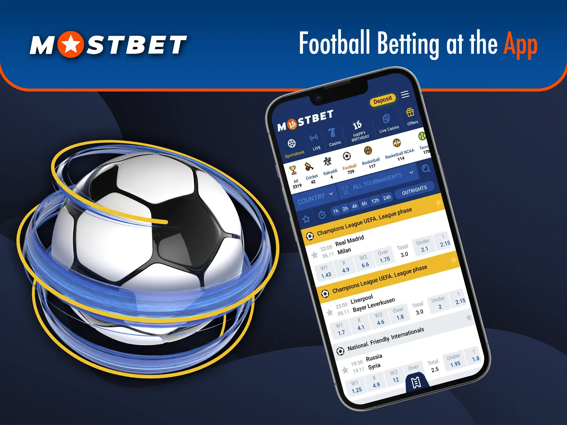 Use the secure Mostbet app to be able to bet from any location.