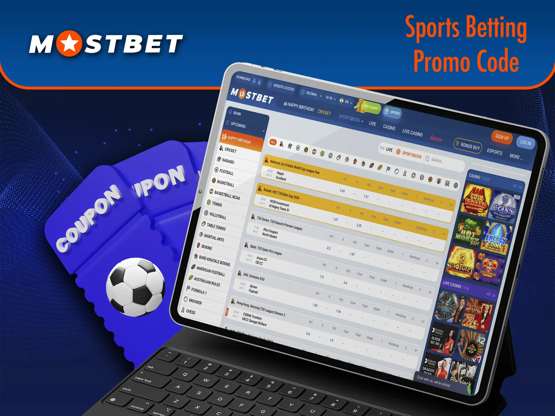 Enter your promo code and start making your sports predictions at Mostbet bookmaker.