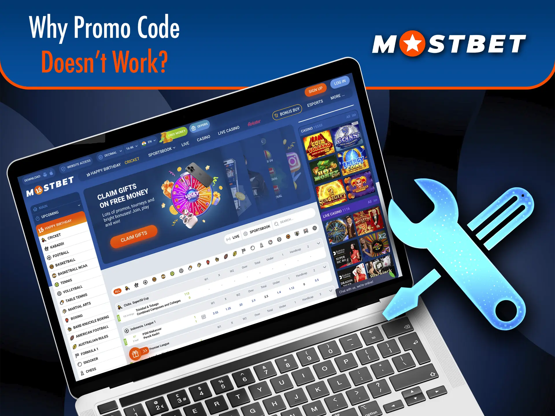 Learn about ways to solve problems related to promo codes at Mostbet Casino.